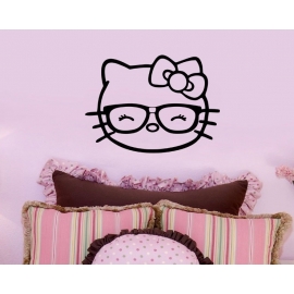 Hello Kitty with Glasses (30cm x 40cm)  Vinyl Wall Art